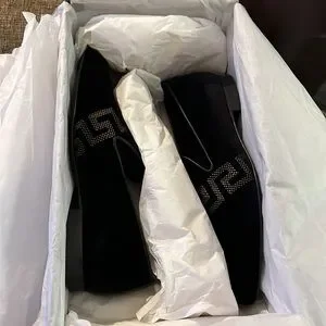Versace | Shoes | Versace Mens La Greca Velvet Slip On  display picture 3